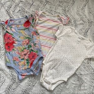 SET OF 3 - GAP Baby Girl Onesies - SIZE: 12-18mo